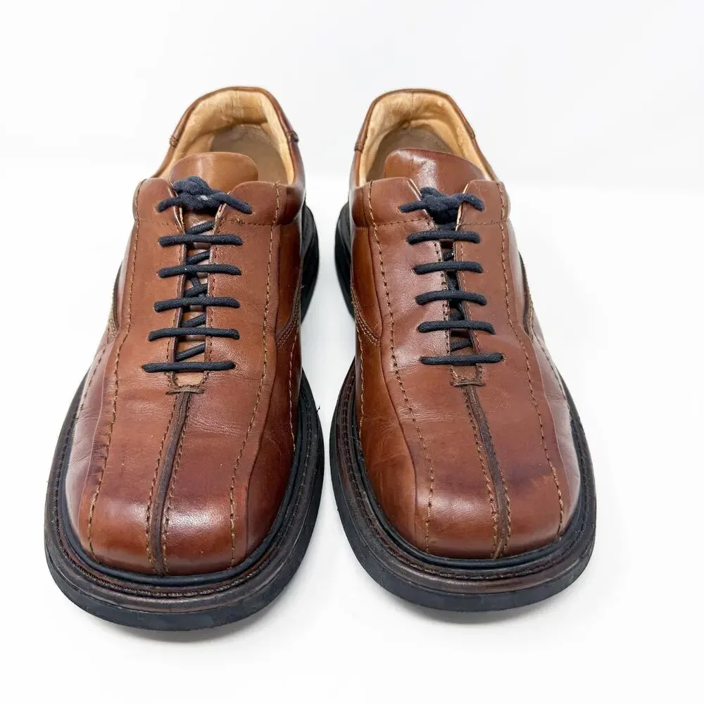 Vintage Y2K London Underground Brown Leather Square Toe Oxfords Men's Size 8